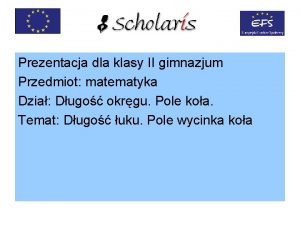 Prezentacja dla klasy II gimnazjum Przedmiot matematyka Dzia