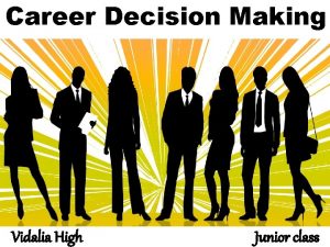 Career Decision Making Vidalia High Junior class What