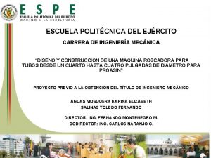 ESCUELA POLITCNICA DEL EJRCITO CARRERA DE INGENIERA MECNICA