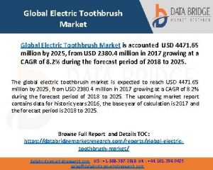 Global Electric Toothbrush Market is accounted USD 4471
