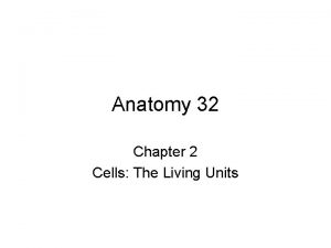 Anatomy 32 Chapter 2 Cells The Living Units