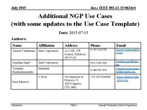 July 2015 doc IEEE 802 11 150634 r