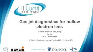 Gas jet diagnostics for hollow electron lens Carsten