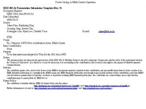 Power Saving in MultiCarrier Operation IEEE 802 16