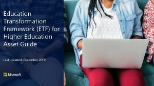 Education Transformation Framework ETF for Higher Education Asset