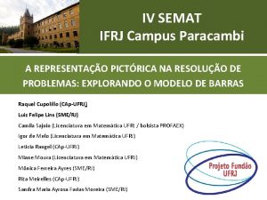 IV SEMAT IFRJ Campus Paracambi A REPRESENTAO PICTRICA