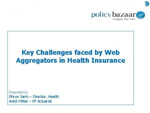 Key Challenges faced by Web Aggregators in Health