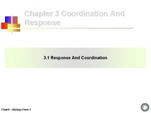 Chapter 3 Coordination And Response 3 1 Response