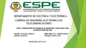 DEPARTAMENTO DE ELECTRICA Y ELECTRNICA CARRERA DE INGENIERA