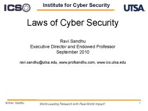 Institute for Cyber Security Laws of Cyber Security