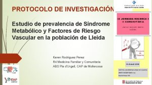 PROTOCOLO DE INVESTIGACIN Estudio de prevalencia de Sndrome