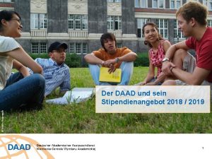 Drthe Hagenguth Der DAAD und sein Stipendienangebot 2018