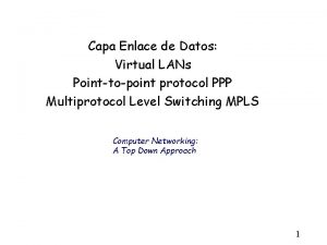 Capa Enlace de Datos Virtual LANs Pointtopoint protocol