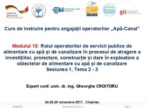 Curs de instruire pentru angajaii operatorilor ApCanal Modulul