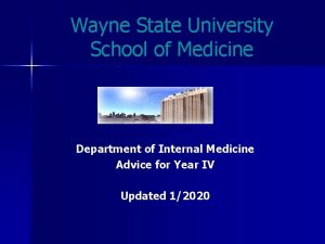 Wayne State University School of Medicine Department of