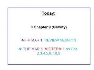 Today v Chapter 9 Gravity v FRI MAR