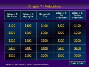 Chapter 7 Metabolism Category 1 The Basics Category