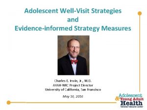 Adolescent WellVisit Strategies and Evidenceinformed Strategy Measures Charles