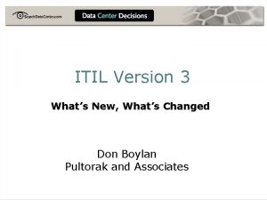 ITIL Version 3 Whats New Whats Changed Don
