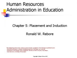Human Resources Administration in Education Chapter 5 Placement