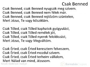 Csak benned csak benned