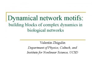Dynamical network motifs building blocks of complex dynamics