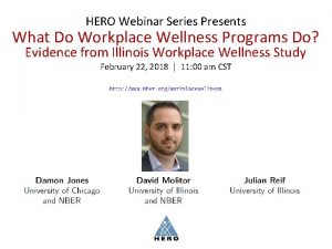 HERO Webinar Series Presents What Do Workplace Wellness