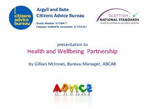 Argyll and Bute Citizens Advice Bureau Charity Number