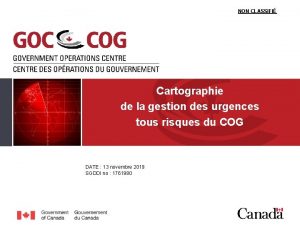 NON CLASSIFI Cartographie de la gestion des urgences