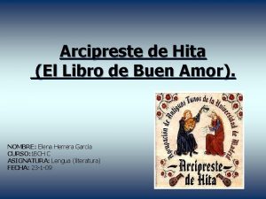 Arcipreste de Hita El Libro de Buen Amor