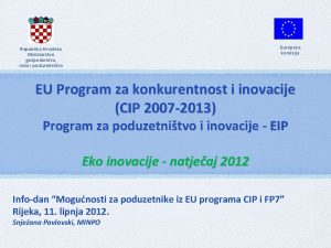 Europska komisija Republika Hrvatska Ministarstvo gospodarstva rada i