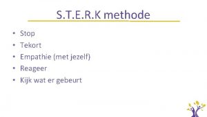 S T E R K methode Stop Tekort