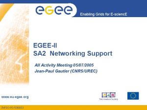 Enabling Grids for Escienc E EGEEII SA 2