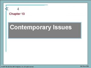 part 4 Chapter 13 Chapter Contemporary Issues 2009