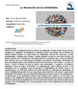 Charla vespertina La Revolucin de las habilidades Da