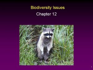 Biodiversity Issues Chapter 12 1 Biodiversity Loss and