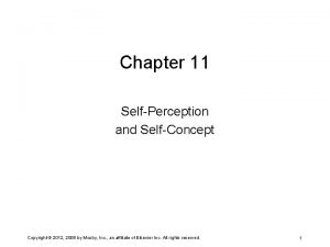 Chapter 11 SelfPerception and SelfConcept Copyright 2012 2008