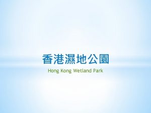 Hong Kong Wetland Park Wetlands are places where
