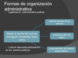 Formas de organizacin administrativa organizacin administrativa pblica atencin