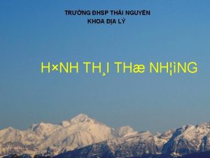 TRNG HSP THI NGUYN KHOA A L HNH