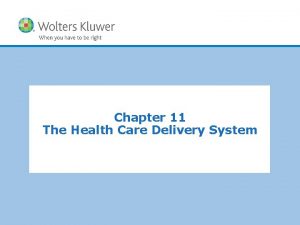 Chapter 11 The Health Care Delivery System Copyright