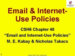 Email Internet Use Policies CSH 6 Chapter 48