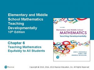 Elementary and Middle School Mathematics Teaching Developmentally 10