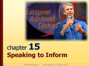 chapter 15 Speaking to Inform The Mc GrawHill