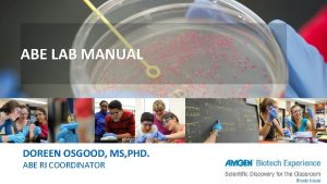 ABE LAB MANUAL DOREEN OSGOOD MS PHD ABE