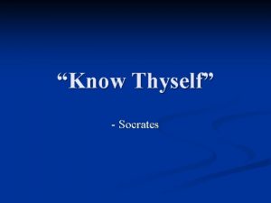 Know Thyself Socrates Unit 2 MiniStudy Sense of