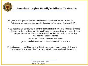 American Legion Familys Tribute To Service As you
