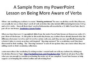 A Sample from my Power Point Lesson on