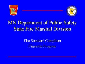 MN Department of Public Safety State Fire Marshal