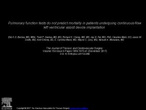 Pulmonary function tests do not predict mortality in